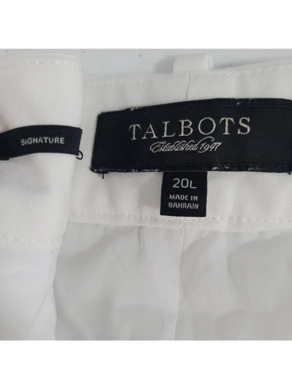 Talbots White Signature High Rise Straight Leg Lined Chino Pants 20L (41x34) - Picture 3 of 14